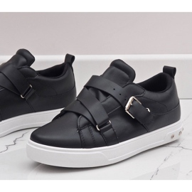 Sneakers nere con fibbie R250 nero 2