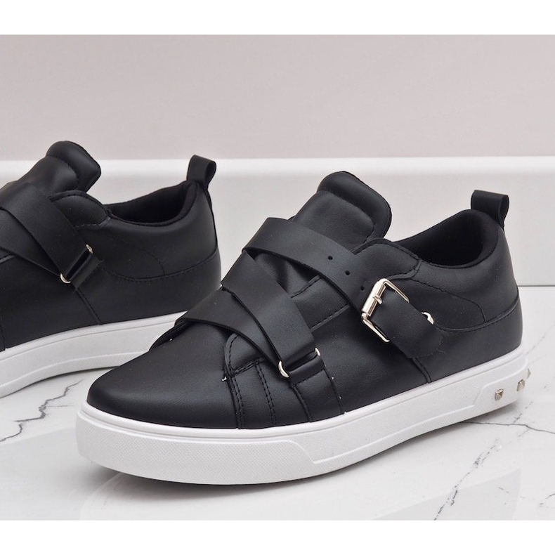 Sneakers nere con fibbie R250 nero 2