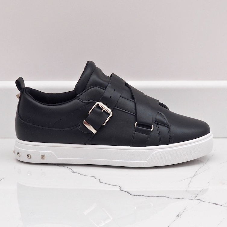 Sneakers nere con fibbie R250 nero 1