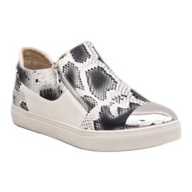Sneakers bianche stile serpente Q48-41 bianca multicolore 1
