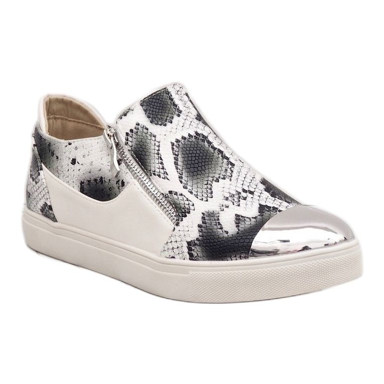 Sneakers bianche stile serpente Q48-41 bianca multicolore 1
