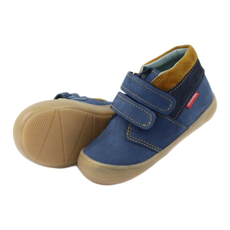 Stivali con velcro da bambino Mazurek 1355, blu navy/marrone 5