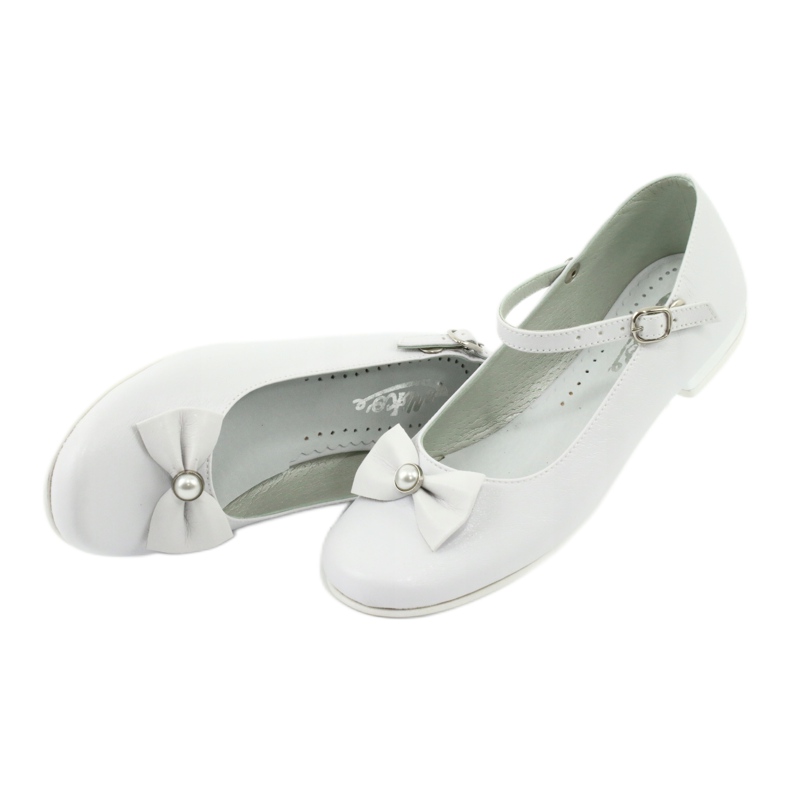 Miko Ballerina di comunione bianca per bambini con un prua 806 bianco 3