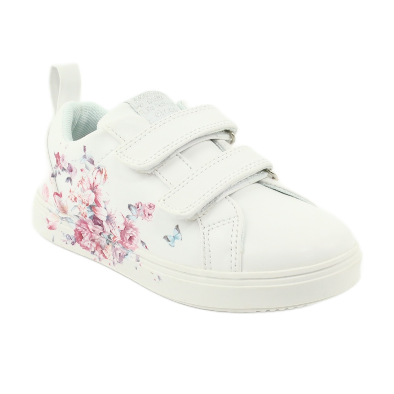 Sneaker American Club Velcro fiori ES11 bianco rosso blu 1