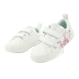 Sneaker American Club Velcro fiori ES11 bianca rosso blu 3