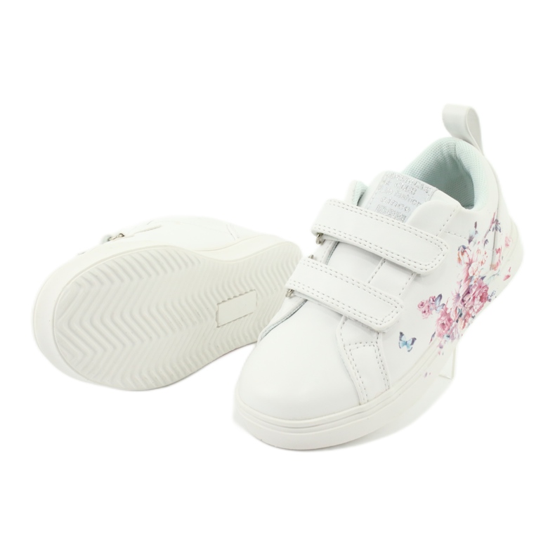 Sneaker American Club Velcro fiori ES11 bianco rosso blu 4
