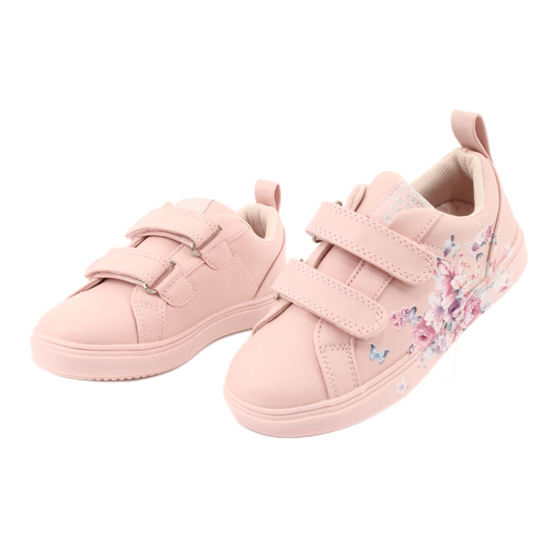 Sneaker American Club Velcro fiori ES11 rosso viola blu rosa 3