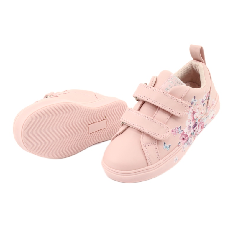 Sneaker American Club Velcro fiori ES11 rosso viola blu rosa 5