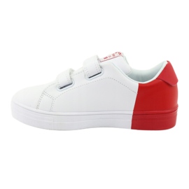Sneakers sportive bianche e rosse con velcro American Club ES05 bianca 2