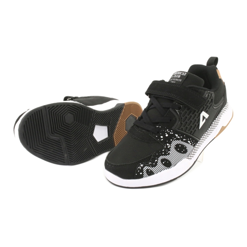 Scarpe sportive per bambini American club BS03 nere bianco nero 5