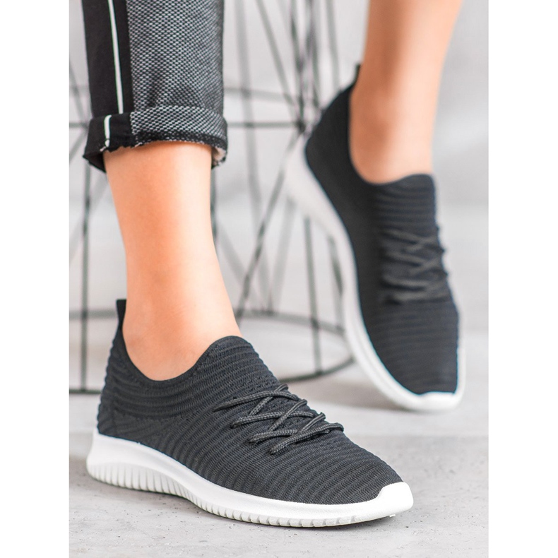 SHELOVET Scarpe Slip-On in tessuto nero 2