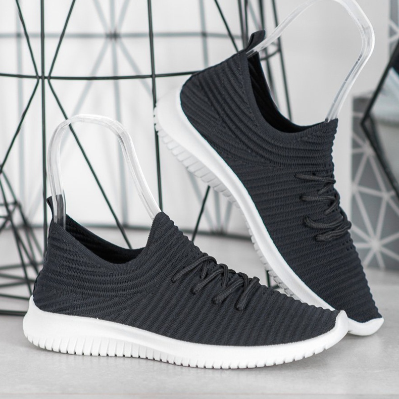SHELOVET Scarpe Slip-On in tessuto nero 1