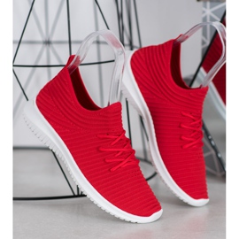 SHELOVET Scarpe Slip-On in tessuto rosso 1