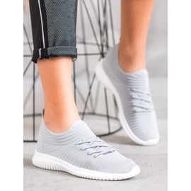 SHELOVET Scarpe Slip-On in tessuto grigio 1
