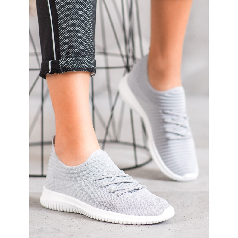 SHELOVET Scarpe Slip-On in tessuto grigio 1