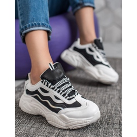 SHELOVET Scarpe Da Ginnastica Sulla Piattaforma bianca nero 2