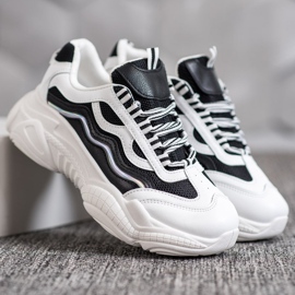 SHELOVET Scarpe Da Ginnastica Sulla Piattaforma bianca nero 1