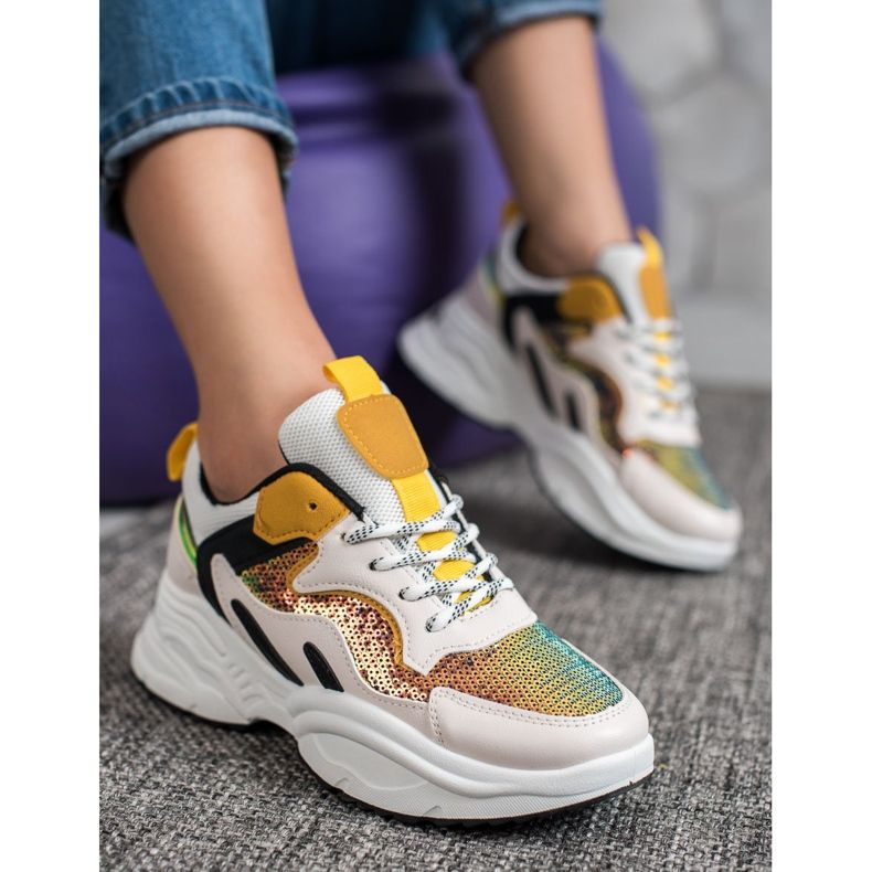 Weide Sneakers alla moda con paillettes multicolore 1