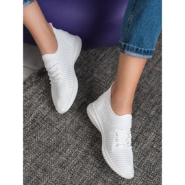 SHELOVET Scarpe Slip-On in tessuto bianco 2