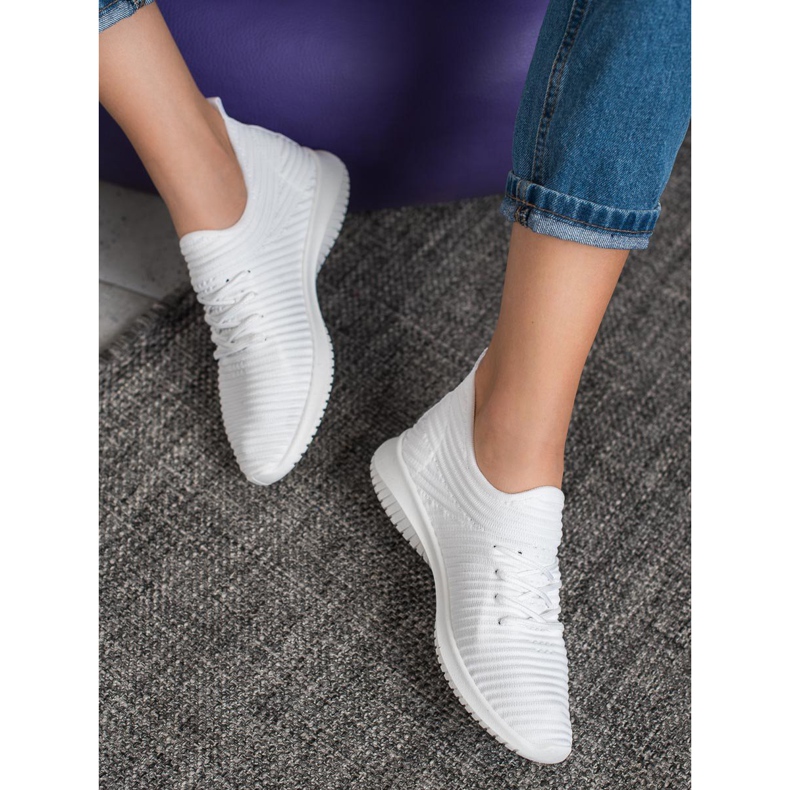 SHELOVET Scarpe Slip-On in tessuto bianco 2