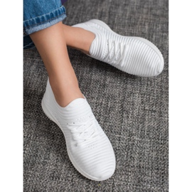SHELOVET Scarpe Slip-On in tessuto bianco 1