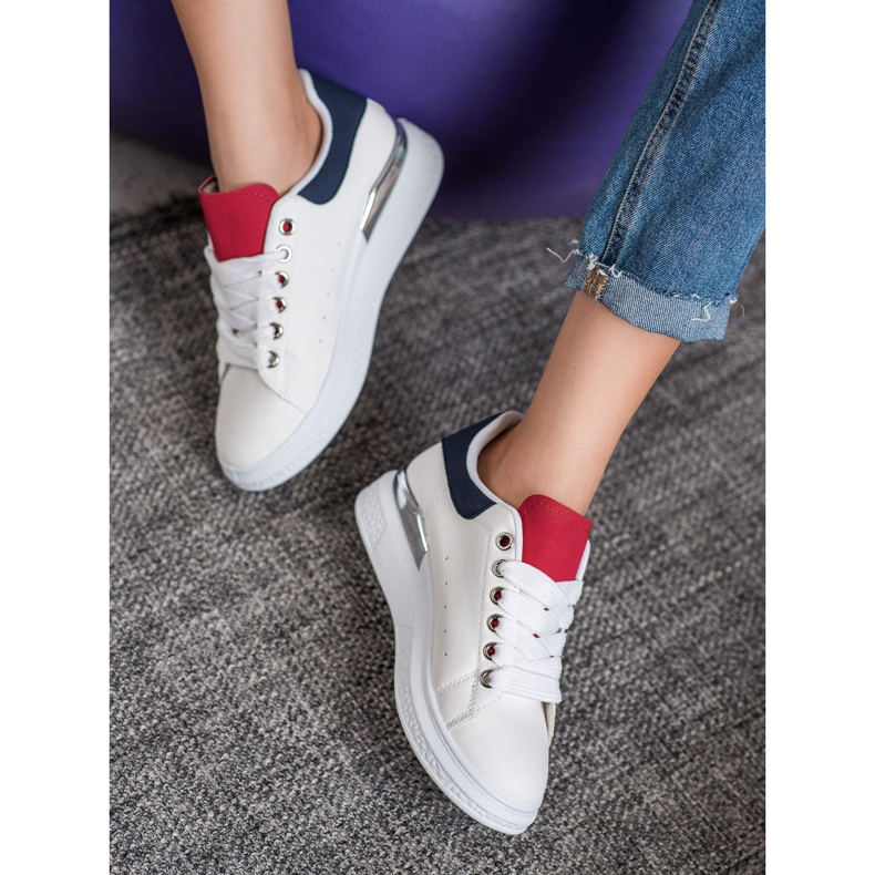 SHELOVET Sneakers Sulla Piattaforma Con Ecopelle bianca 1