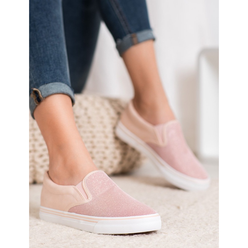 Yes Mile Scarpe da ginnastica rosa slip-on 2