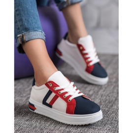 SHELOVET Scarpe sportive in ecopelle bianco multicolore 1