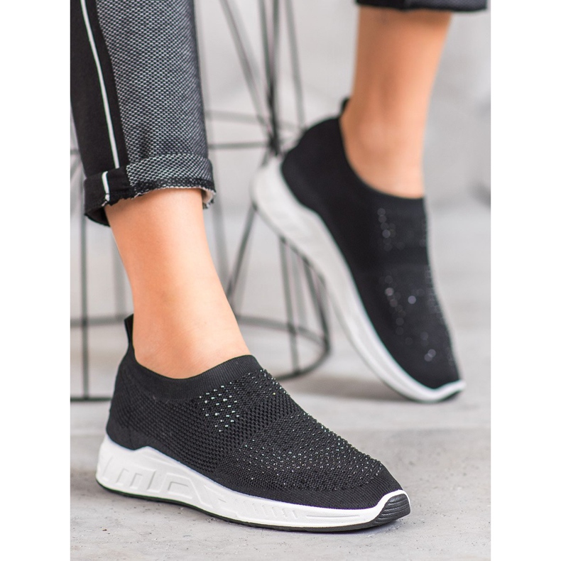 SHELOVET Scarpe Slip-on Con Cristalli nero 1