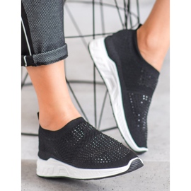 SHELOVET Scarpe Slip-on Con Cristalli nero 2