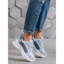 SHELOVET Scarpe alla moda sulla piattaforma blu multicolore 2