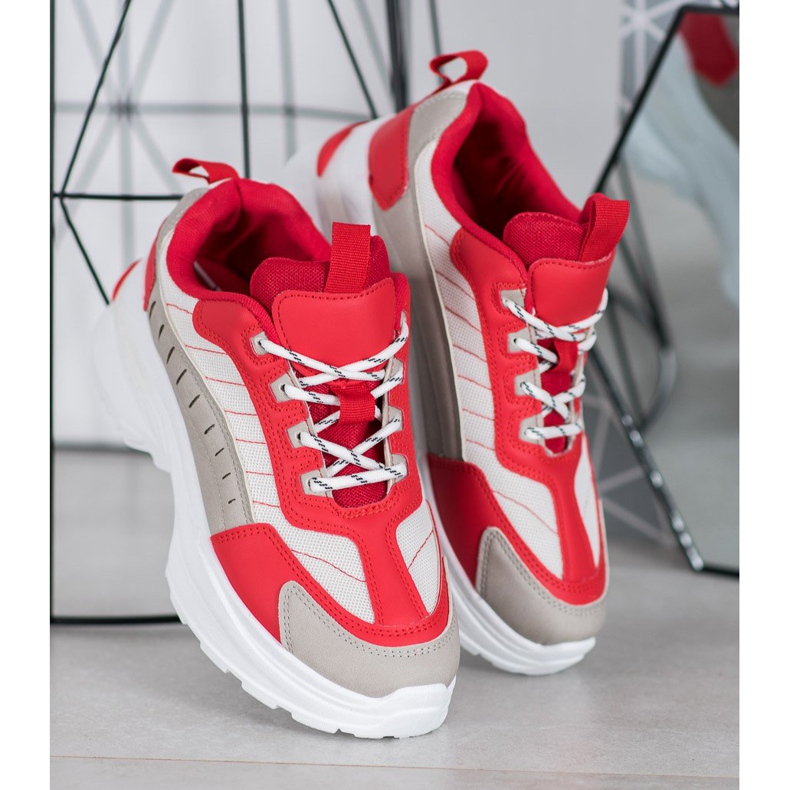 SHELOVET Scarpe alla moda sulla piattaforma rosso multicolore 2