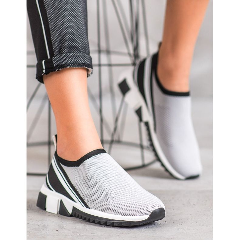 SHELOVET Scarpe Slip-on Con Rete grigio 1