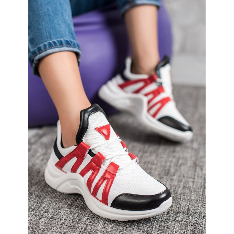 SHELOVET Comode scarpe da ginnastica alla moda bianco multicolore 1