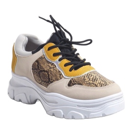 Sneakers sportive alla moda beige R-462 multicolore 1