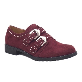 Scarpe bordeaux con borchie ES8500 rosso 1