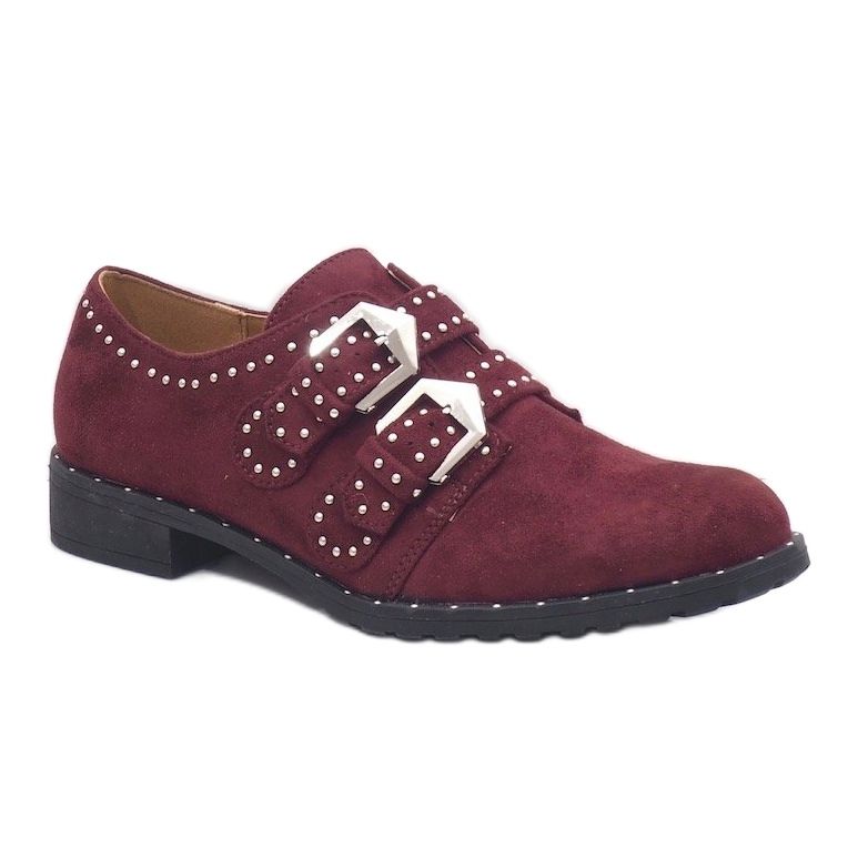 Scarpe bordeaux con borchie ES8500 rosso 1