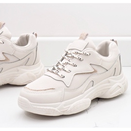 Scarpe sportive da donna alla moda beige 7939-SP 1