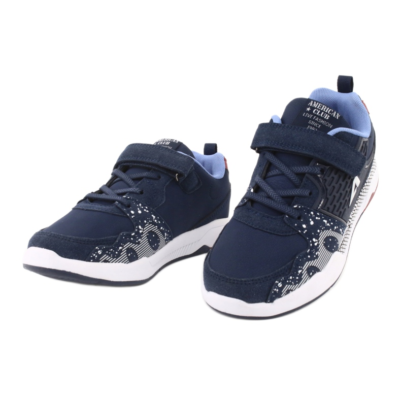 Scarpe sportive per bambini American club BS03 blu navy bianco 3