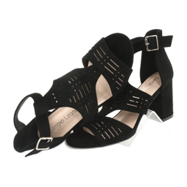 Sandali con tomaia in camoscio Sergio Leone SK903 nero 5
