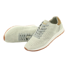 Scarpe sportive in pelle American Club AA04 beige 5