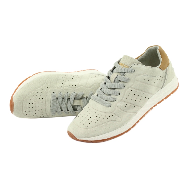 Scarpe sportive in pelle American Club AA04 beige 5