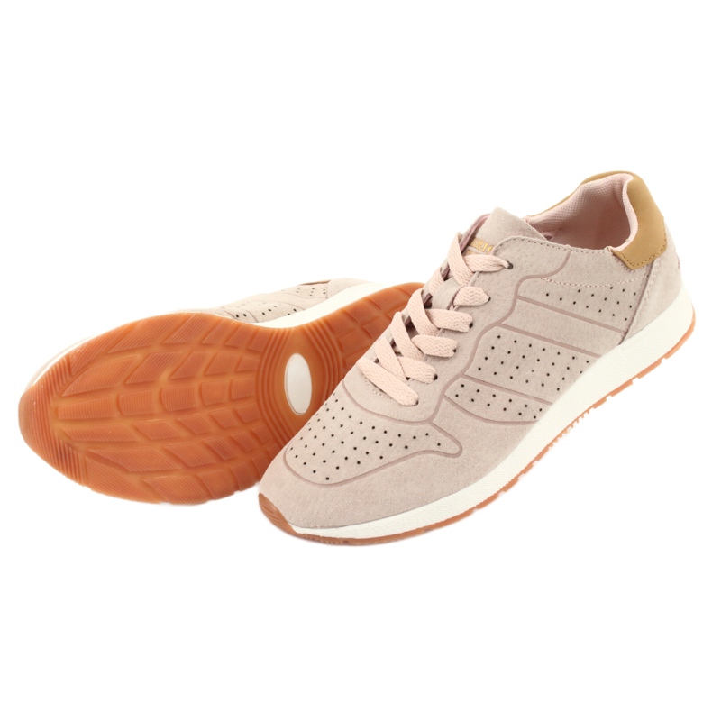 American Club AA06 scarpe sportive da donna in pelle, rosa cipria 5
