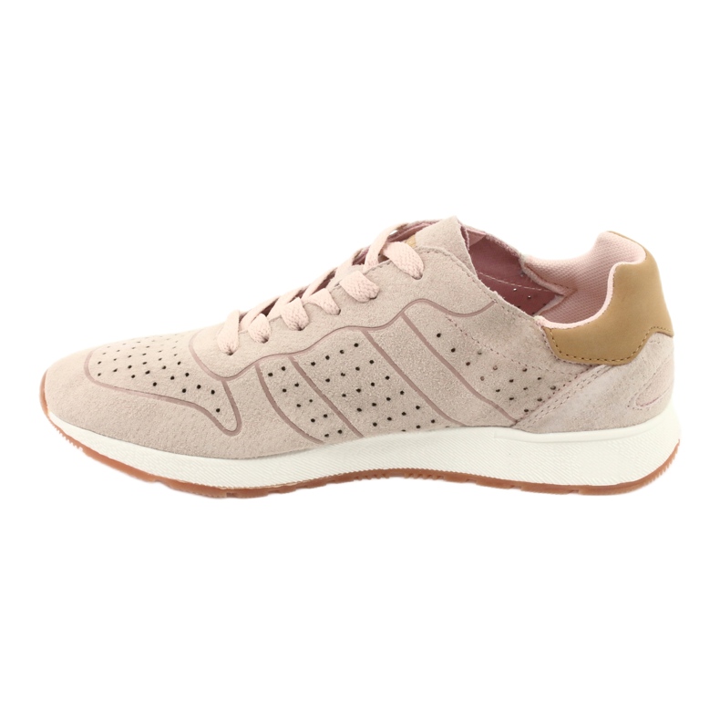 American Club AA06 scarpe sportive da donna in pelle, rosa cipria 2