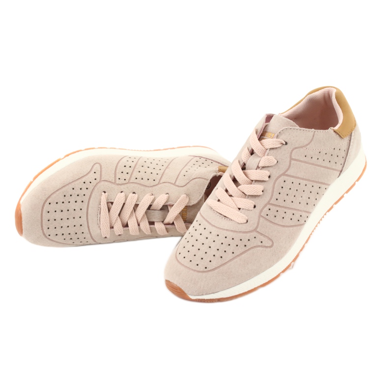American Club AA06 scarpe sportive da donna in pelle, rosa cipria 6