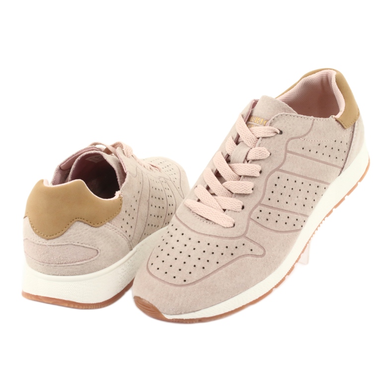 American Club AA06 scarpe sportive da donna in pelle, rosa cipria 4