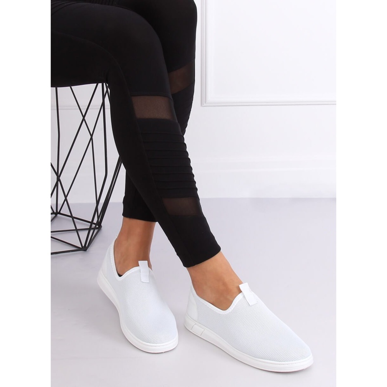 1066 Sneakers slip-on bianche bianco 2