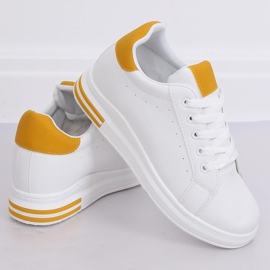 Sneakers da donna bianche CC-15 gialle bianco 1