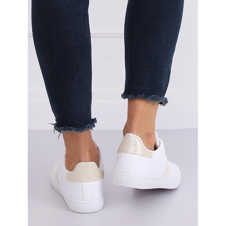 Sneakers da donna bianche K-388 WHITE/GOLD bianca 2