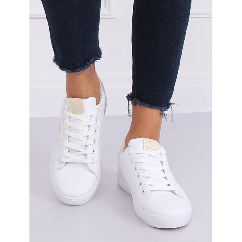 Sneakers da donna bianche K-388 WHITE/GOLD bianco 1